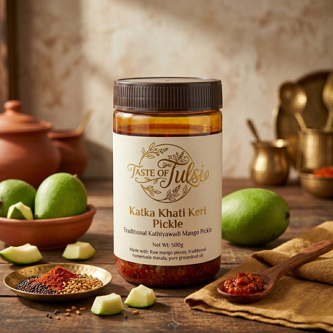 Katka Khati Keri Pickle ( કટકા ખાટી કેરીનું અથાણું)